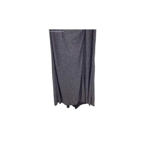 Vince Camuto Metallic Ruched Wrap Maxi Dress Size 20W Black Long Sleeve Evening - Picture 5 of 9